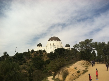 Looking up at Griffith Park Observatory
